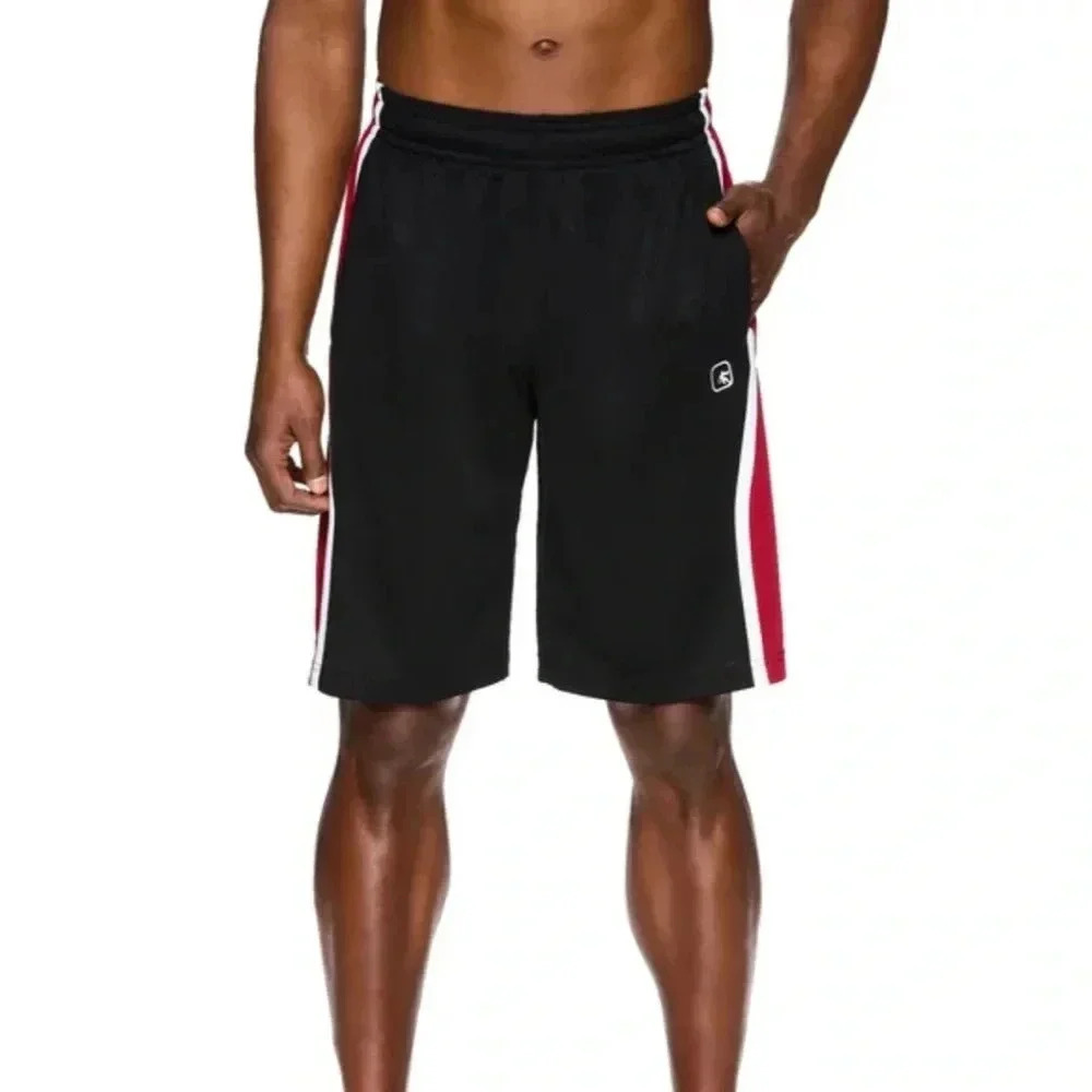 And1 Mens "Flash Cut" Black & Red Mesh 11" Inseam Basketball Shorts Size 3XL NEW